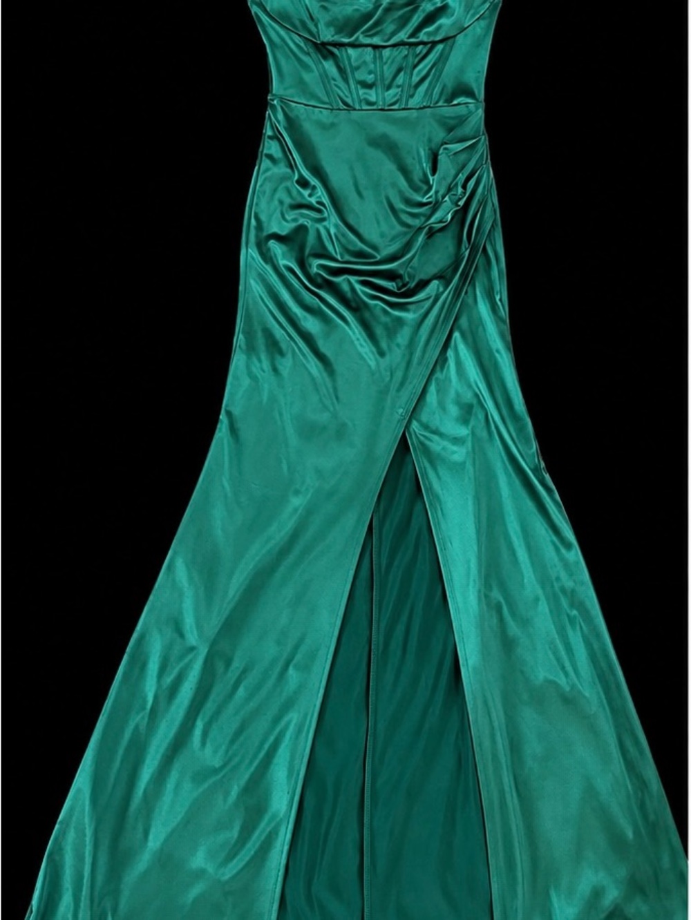 Fashion Nova Green Satin Dress